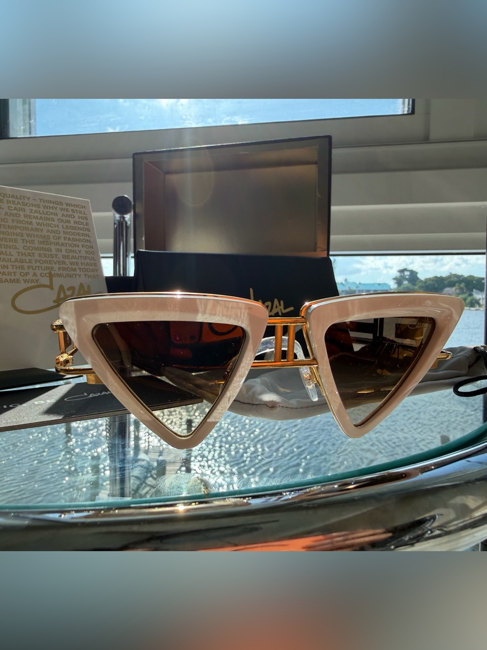 Very Rare Cazal Legends 679/3 Triangular Cat-Eye Sunglasses Collection Piece